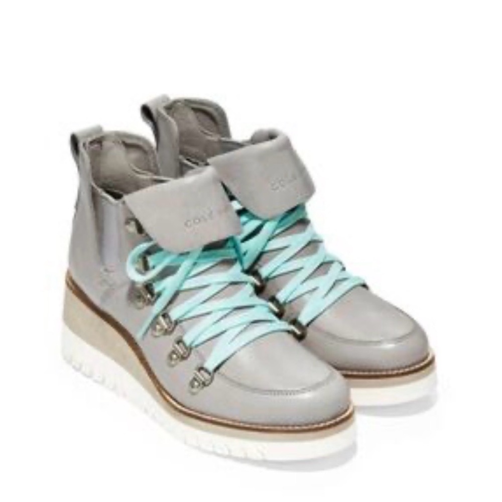 COLE HAAN Women’s 8 ZeroGrand Wedge Hiker Boots Ankle Slip On Lace Up